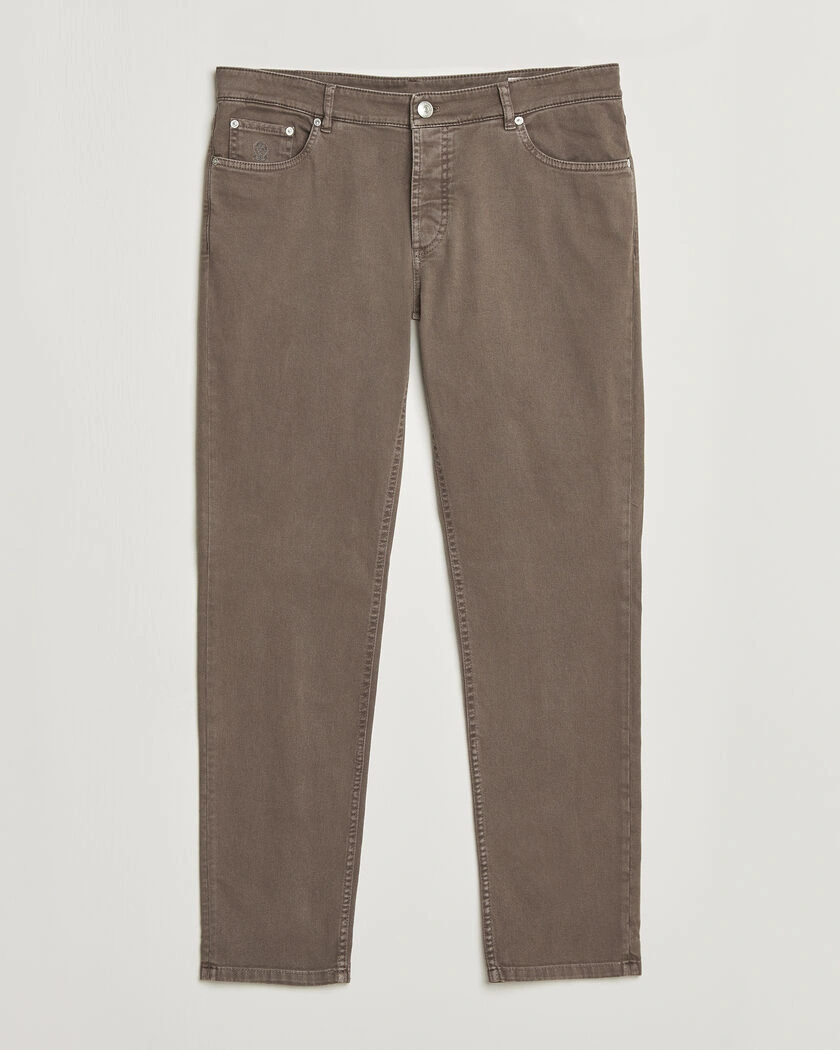 Brunello Cucinelli Traditional Fit Bull Denim Pants Dark Brown – Brun