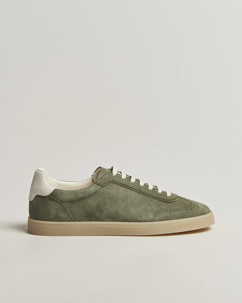 Brunello Cucinelli Low Top Sneakers Olive Suede – Grønn