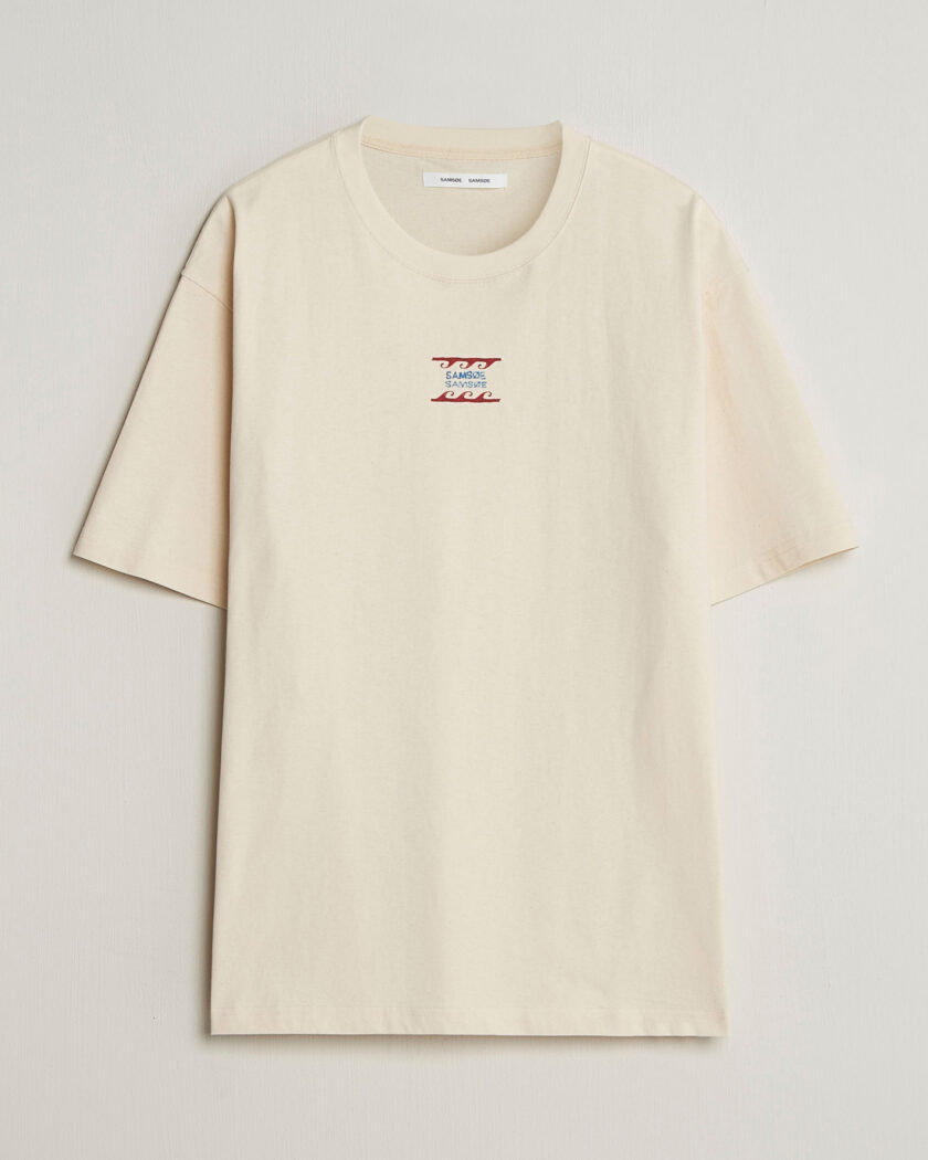 Samsøe Samsøe Gergei Printed Crew Neck T-Shirt Neutral – Hvit