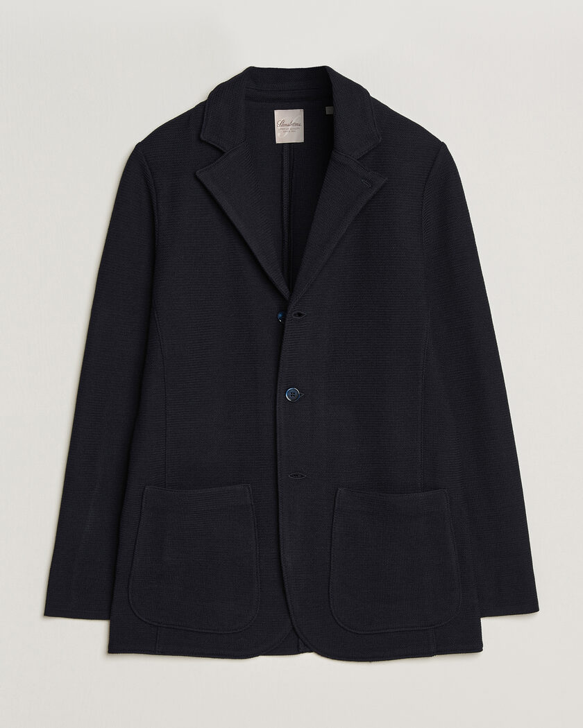 Stenströms Milano Knitted Textured Blazer Navy – Blå
