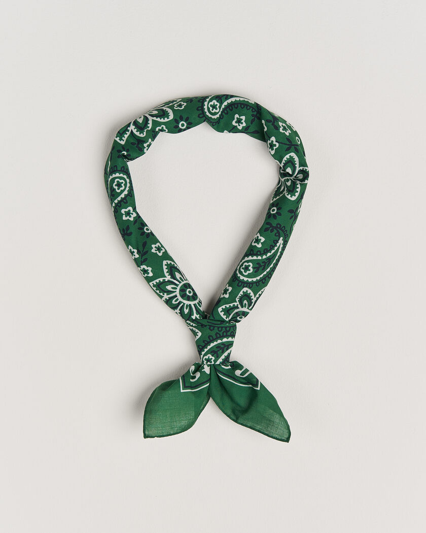 Drake's Classic Paisley Bandana Green – Grønn
