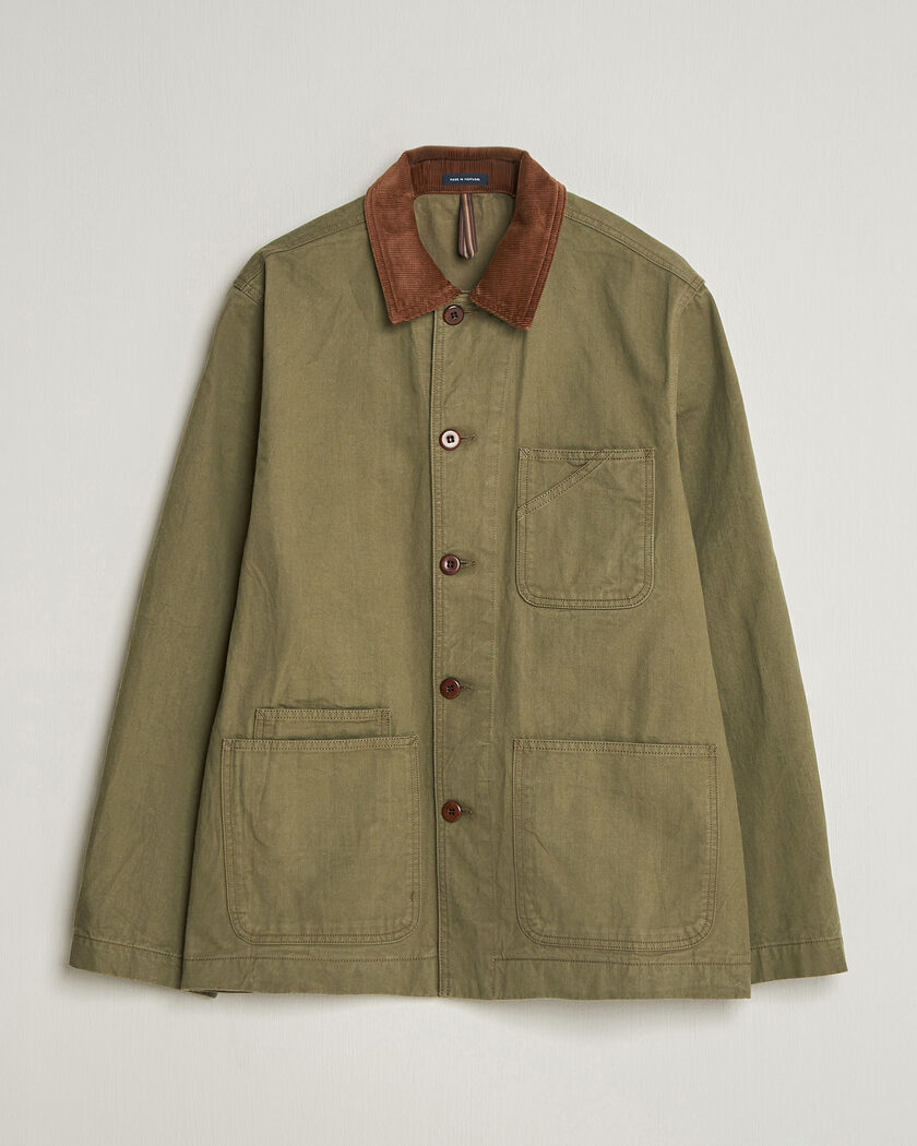 Drake's Twill Fatigue Jacket Khaki – Grønn
