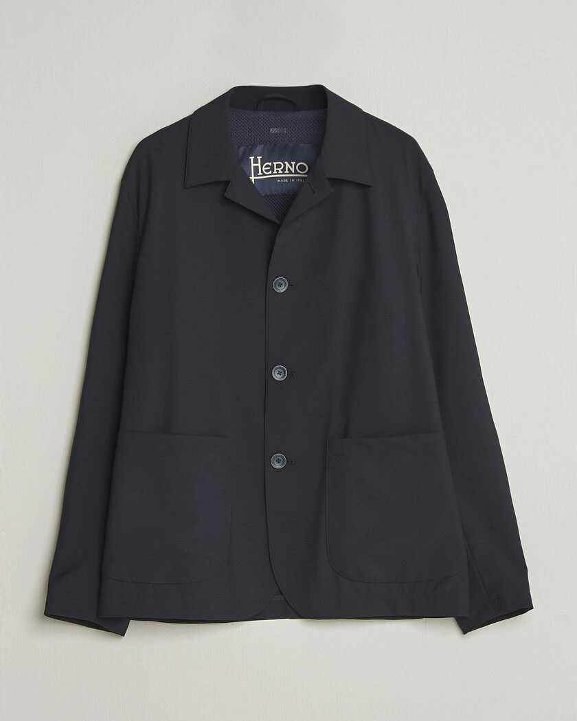 Herno Travel Wool Chore Jacket Navy – Blå
