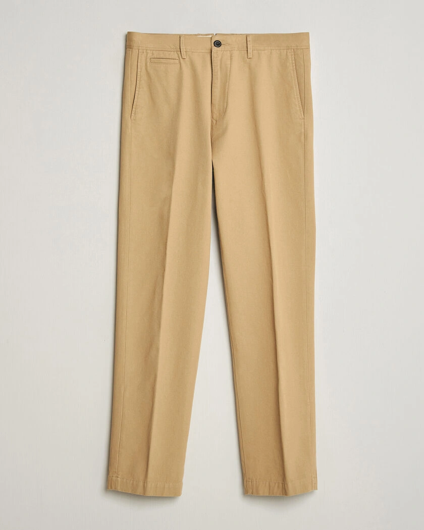 Incotex Regular Fit Uniform Cotton Slacks Khaki – Brun