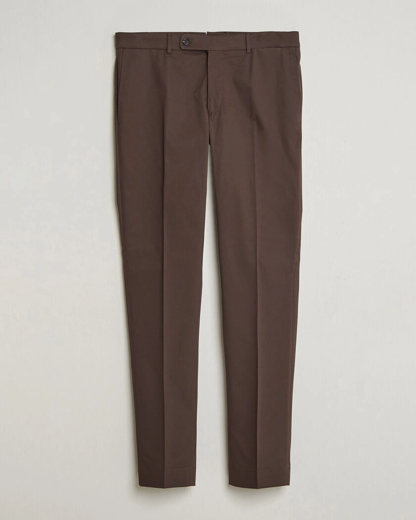 Incotex Regular Fit Flexgab Cotton Chinos Dark Brown – Brun