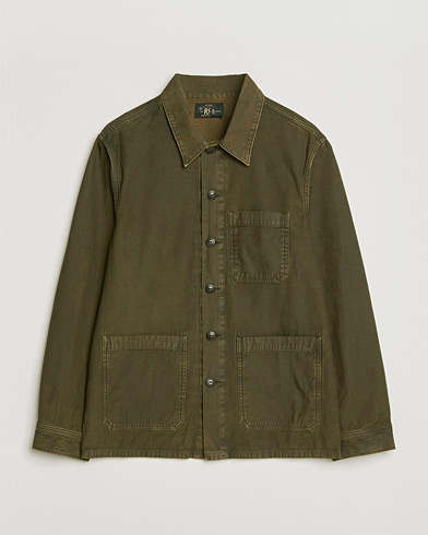 RRL Asher Overshirt Washed Brown – Brun