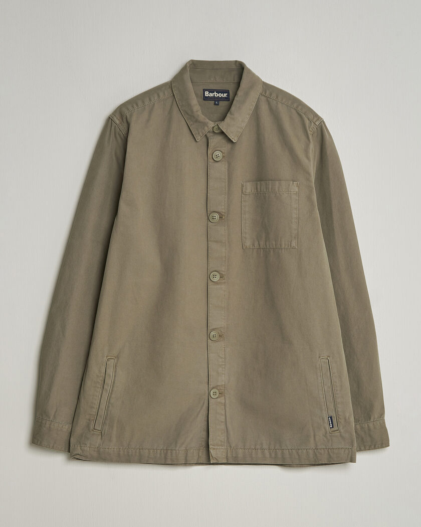 Barbour Lifestyle Washed Cotton Overshirt Smoky Olive – Grønn