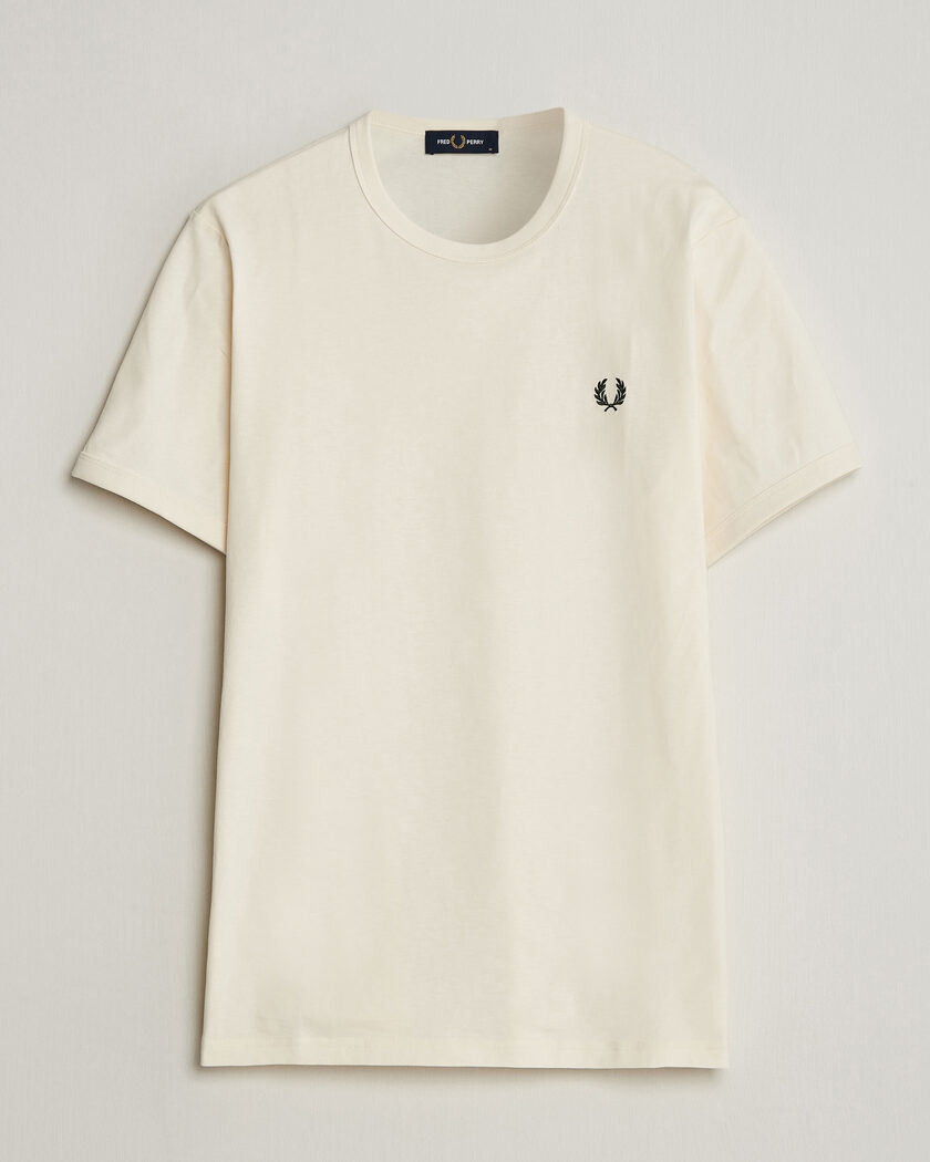 Fred Perry Ringer T-Shirt Ecru – Hvit