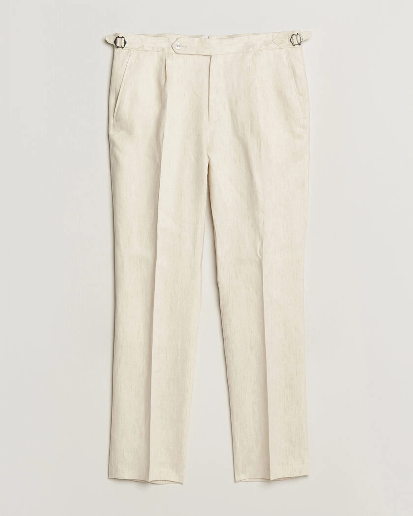 BOSS BLACK Perino Linen Suit Trousers Open Beige – Beige