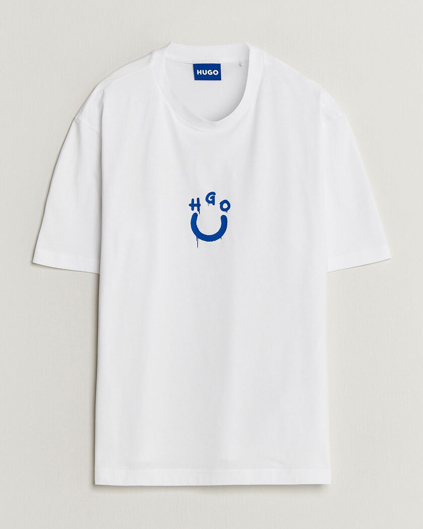 HUGO Norizom Printed Crew Neck T-Shirt White – Hvit