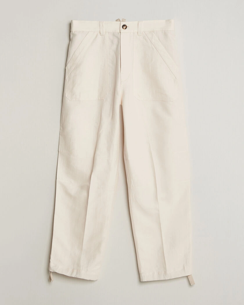 Brunello Cucinelli Linen Casual Pants Off White – Hvit
