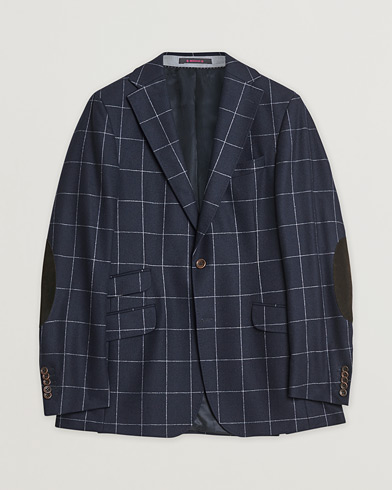 Herre | Pre-owned | Morris Heritage Check Flannel Blazer Navy 48