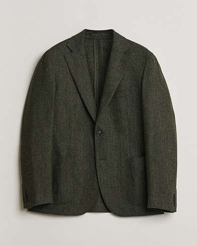 Pre-owned L.B.M. 1911 Herringbone Wool Blazer Green 52 – Grønn