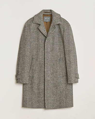 Pre-owned Private White V.C. Raglan Wool Coat Black & Cream 2 - XS – Svart