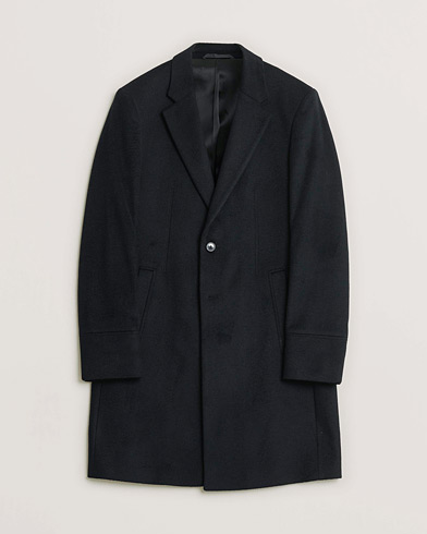 Pre-owned HUGO Cashmere Coat Black 46 – Svart