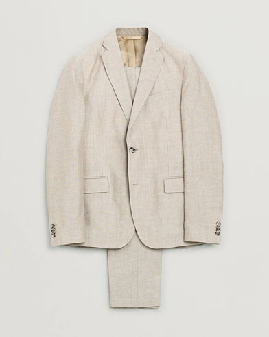 Herre | Pre-owned | J.Lindeberg Linen/Wool Suit Beige 48 - 46