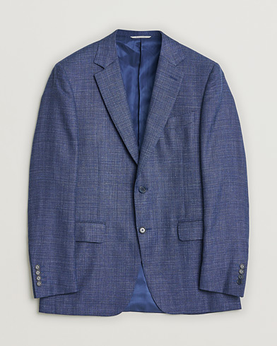 Herre | Pre-owned | Canali Wool, Silk & Linen Blazer Navy Melange 48