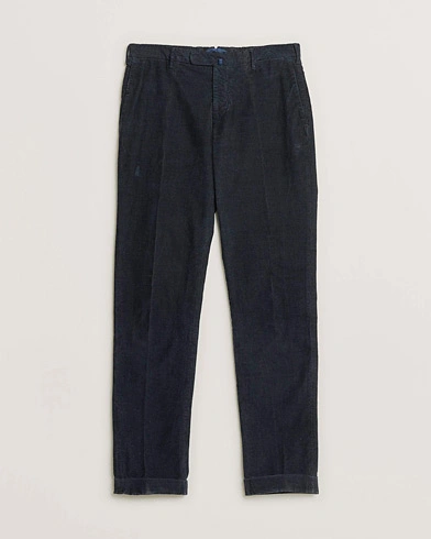 Pre-owned Incotex Slim Fit Garment Dyed Corduroy Trousers Navy 48 – Blå