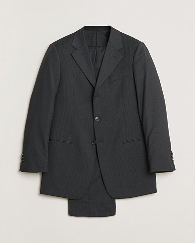 Pre-owned Armani Collezioni Pinstriped Wool Suit Dark Grey 50 – Grå