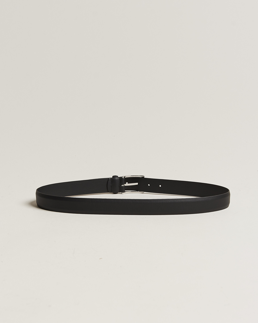 Herre | Belter | Anderson\'s | Double Nappa Calf 3 cm Belt Black