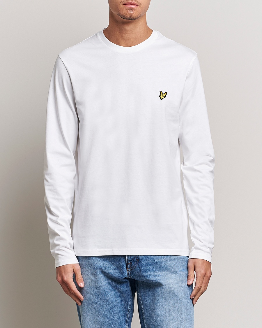 Herre | Langermede t-shirts | Lyle & Scott | Plain Long Sleeve Cotton T-Shirt White