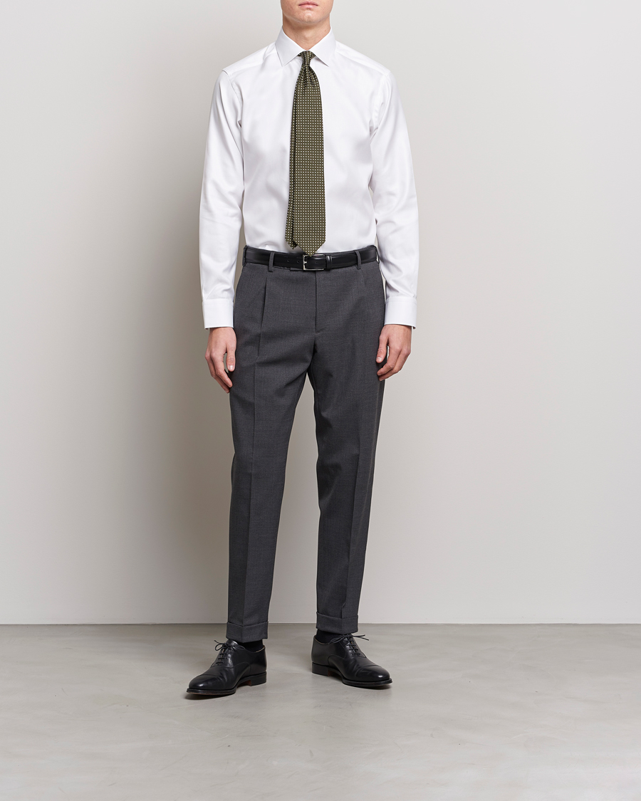 Herre | Avdelinger | Eton | Slim Fit Textured Twill Shirt White