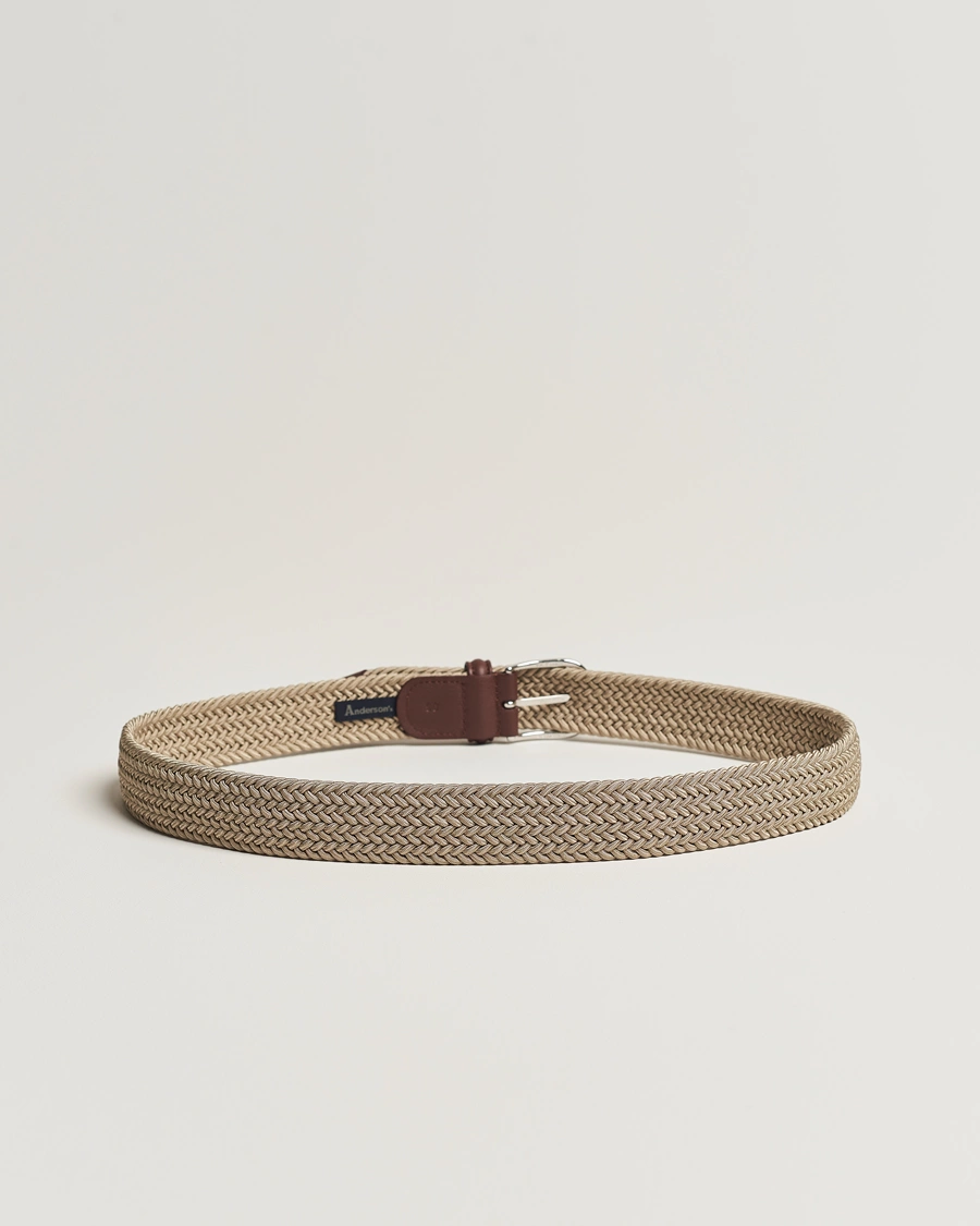 Herre | Anderson's | Anderson\'s | Stretch Woven 3,5 cm Belt Beige