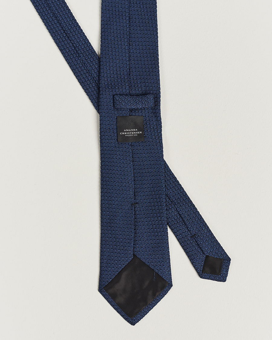 Herre | Amanda Christensen | Amanda Christensen | Silk Grenadine 8 cm Tie Napoli Blue