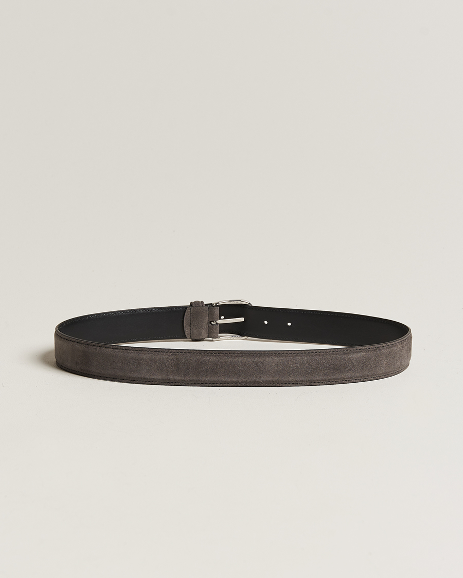 Herre | Belter | Anderson\'s | Suede 3,5 cm Belt Grey