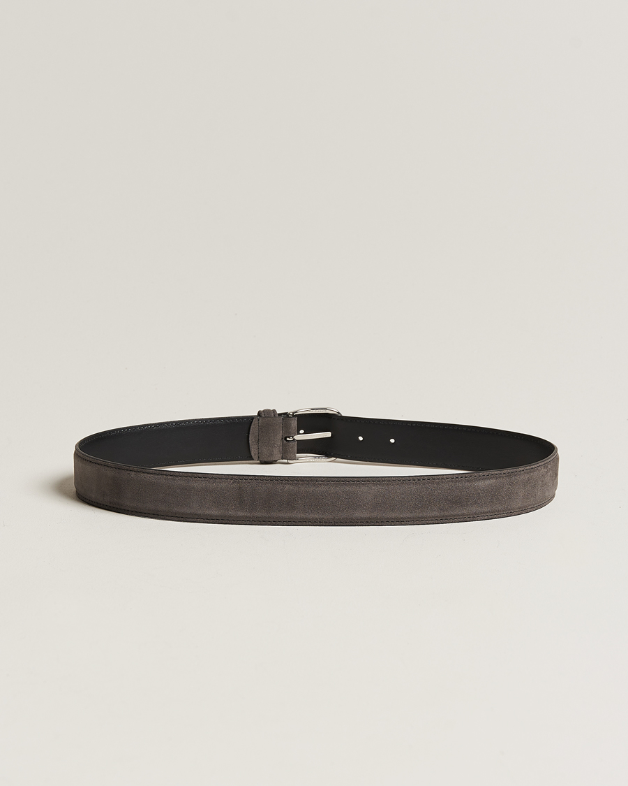 Herre |  | Anderson\'s | Suede 3,5 cm Belt Grey