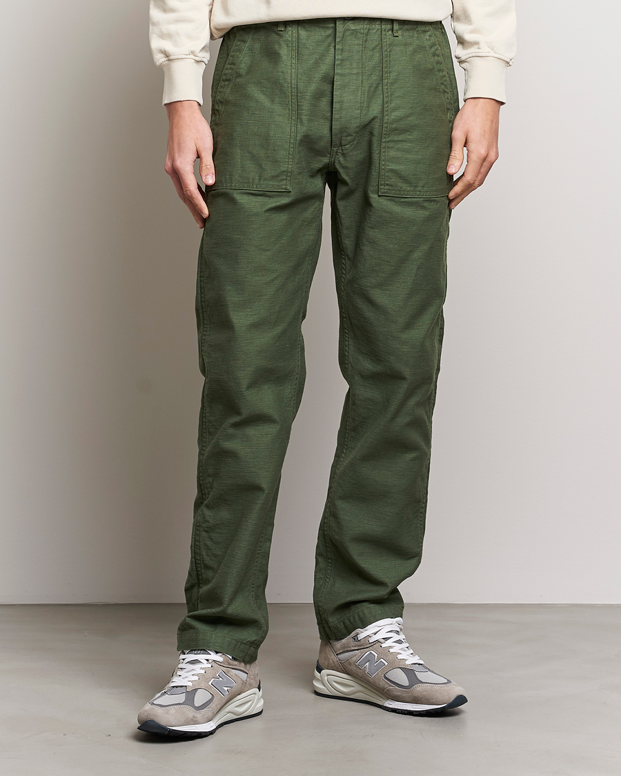 Herre | orSlow | orSlow | Slim Fit Original Sateen Fatigue Pants Green