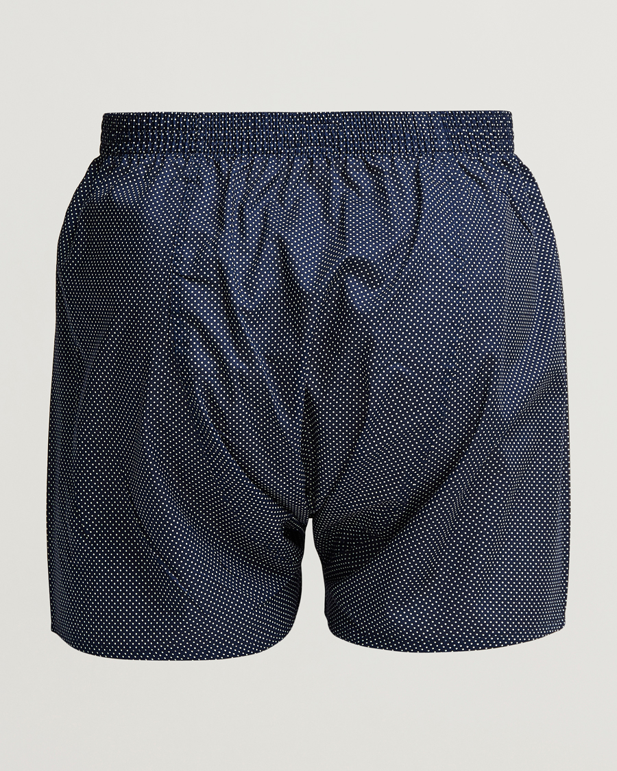 Herre | Klær | Derek Rose | Classic Fit Cotton Boxer Shorts Navy Polka Dot