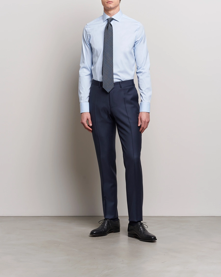 Herre | Italian Department | Canali | Slim Fit Cotton/Stretch Shirt Light Blue