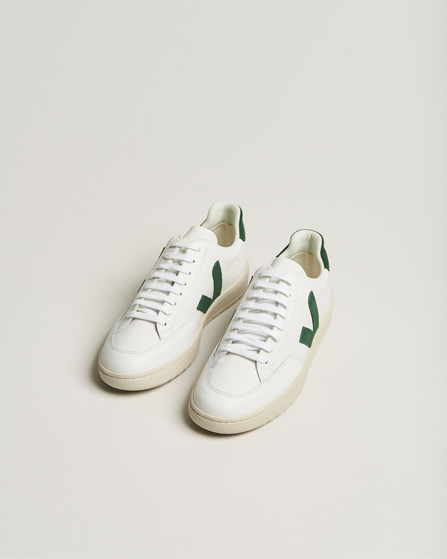 Herre | Veja | Veja | V-12 Leather Sneaker  Extra White/Cyprus