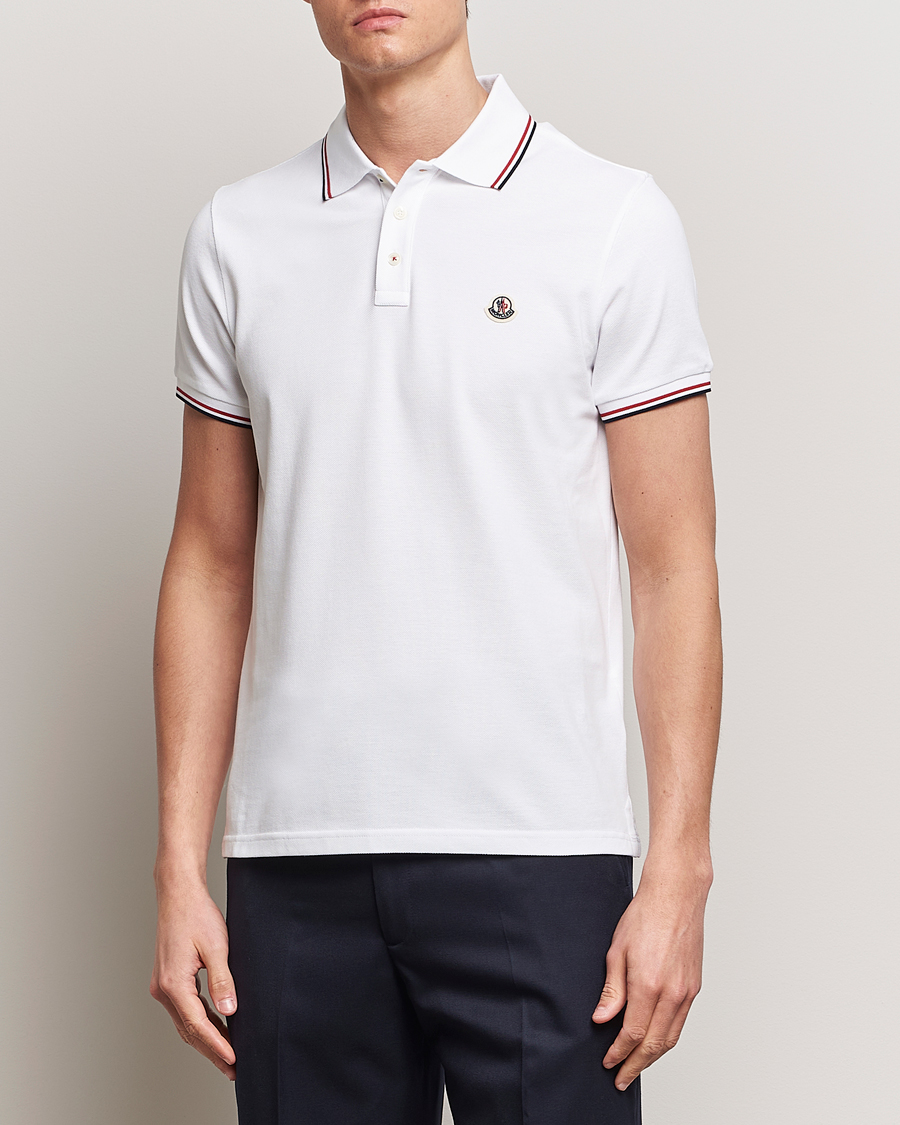 Herre | Luxury Brands | Moncler | Contrast Rib Polo White