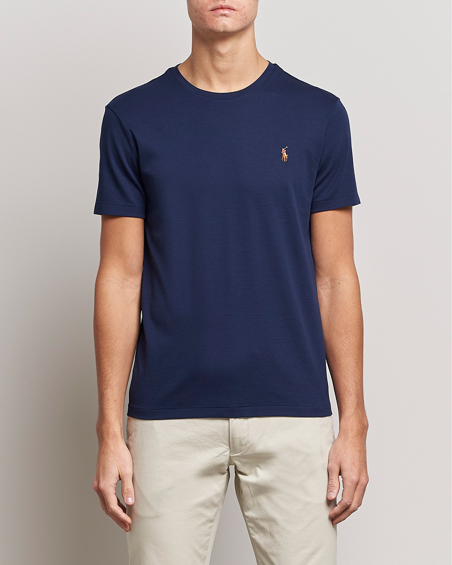 Herre | Polo Ralph Lauren | Polo Ralph Lauren | Luxury Pima Cotton Crew Neck T-Shirt Refined Navy