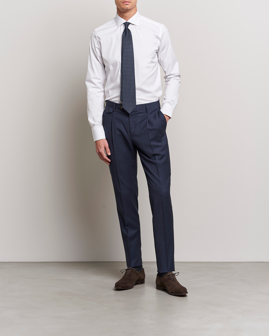 Herre | Business & Beyond | Canali | Slim Fit Cotton/Stretch Shirt White
