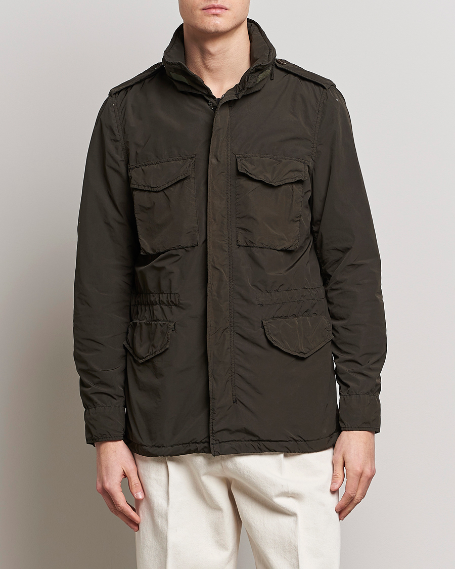 Herr | Aspesi | Aspesi | Giubotto Garment Dyed Field Jacket Dark Military