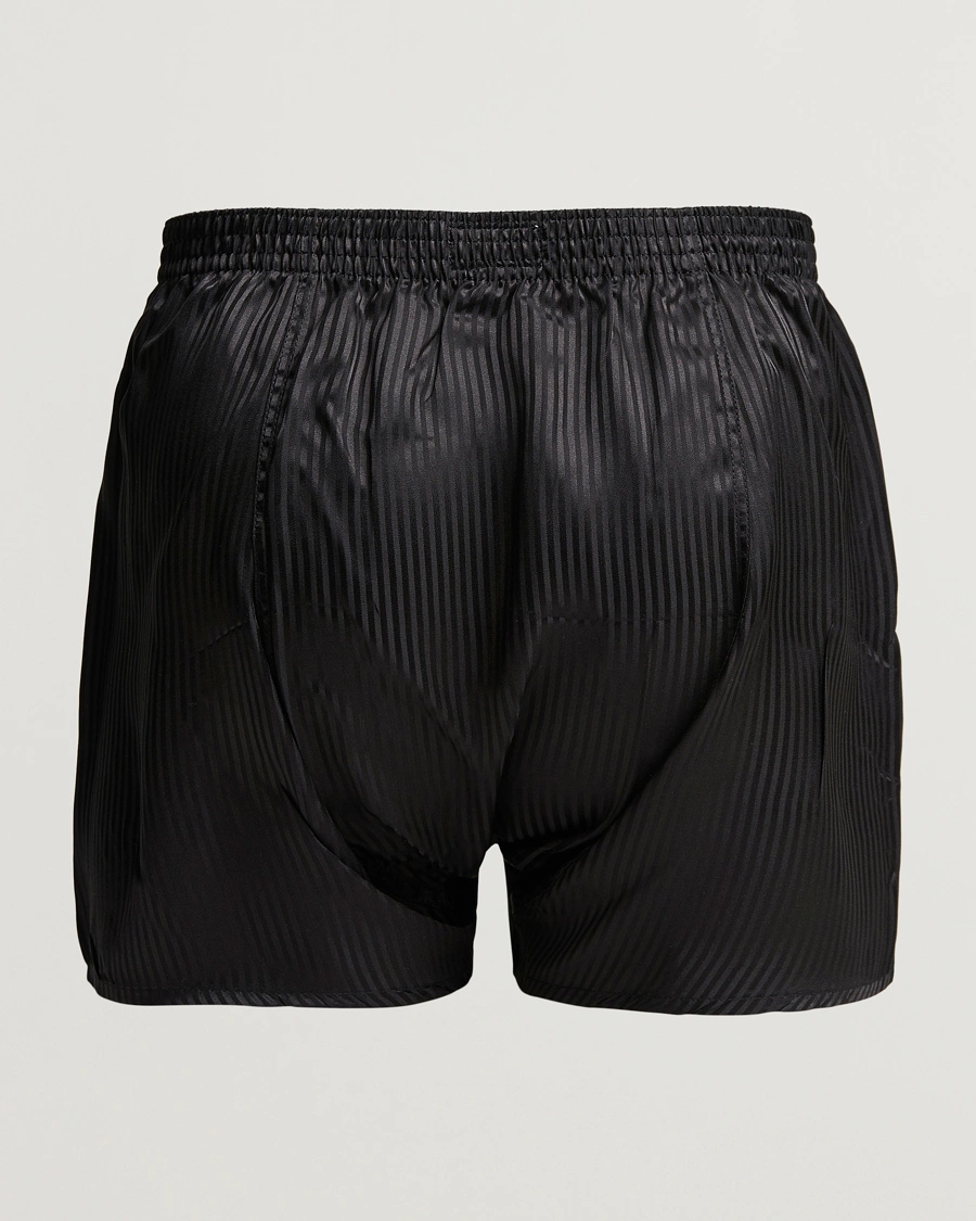 Herre | Klær | Derek Rose | Classic Fit Silk Boxer Shorts Black