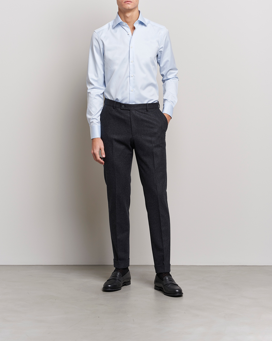 Herre | Businesskjorter | Stenströms | Slimline Cut Away Shirt Light Blue
