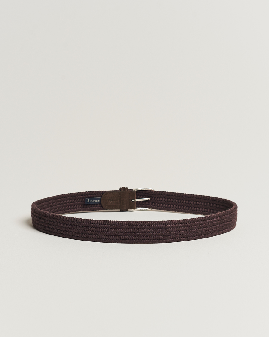 Herre | Belter | Anderson\'s | Braided Wool Belt Brown