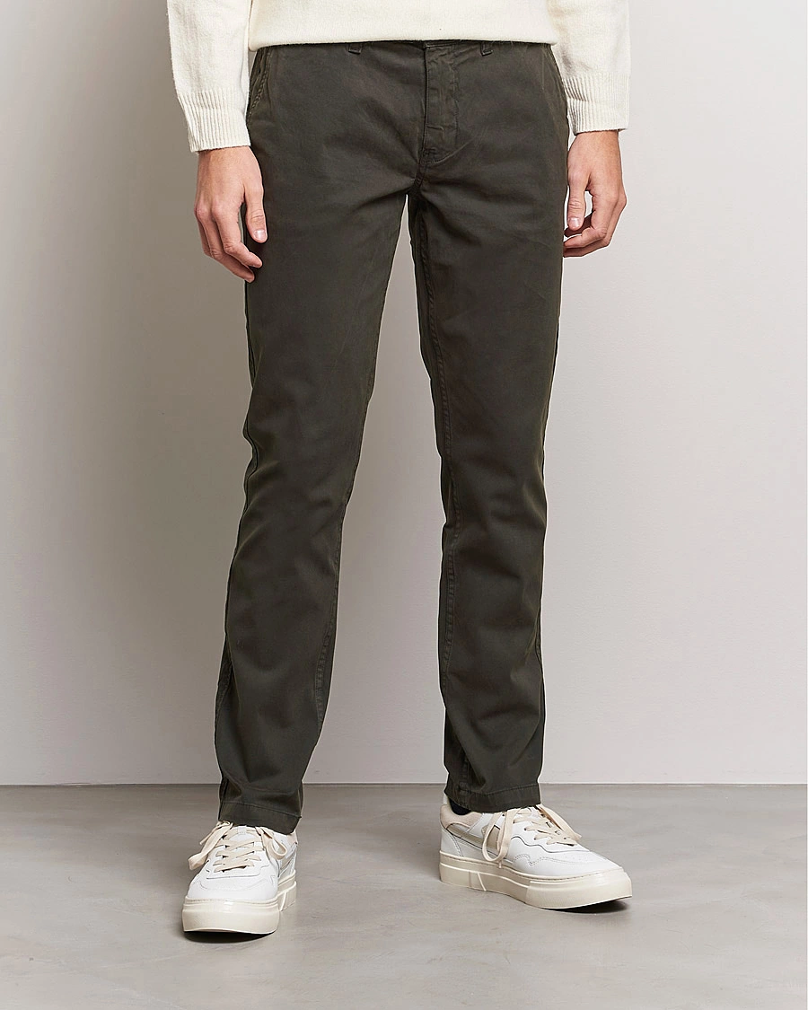 Herr | Byxor | NN07 | Marco Slim Fit Stretch Chinos Dark Green