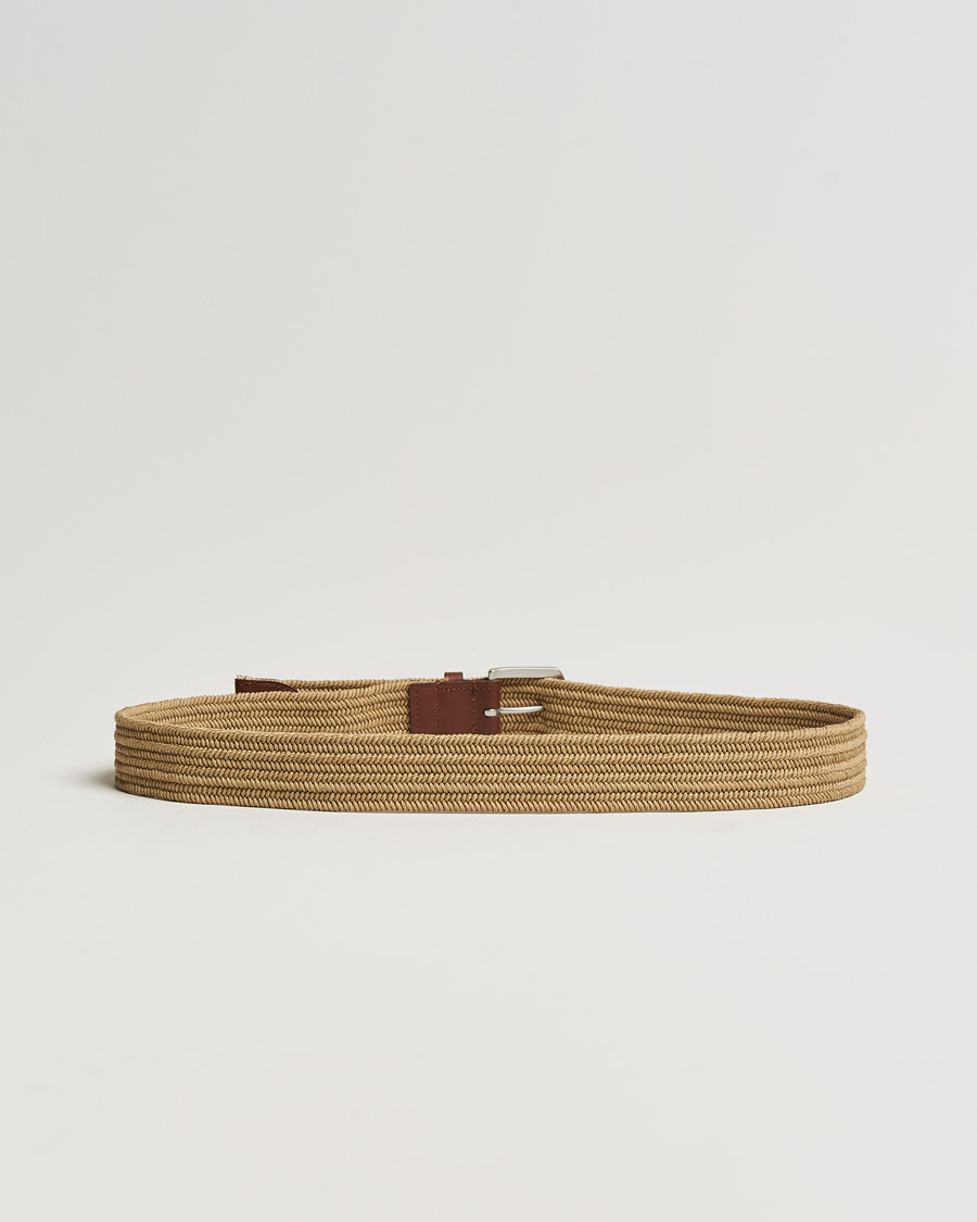 Herre | Umønstrede belter | Polo Ralph Lauren | Braided Cotton Elastic Belt Timber Brown
