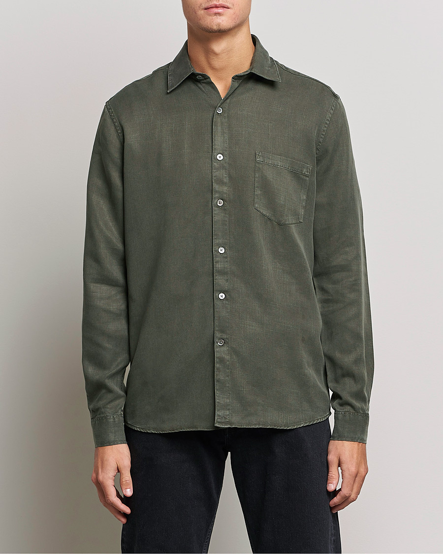 Herre | Casualskjorter | A Day\'s March | Daintree Tencel Shirt Olive