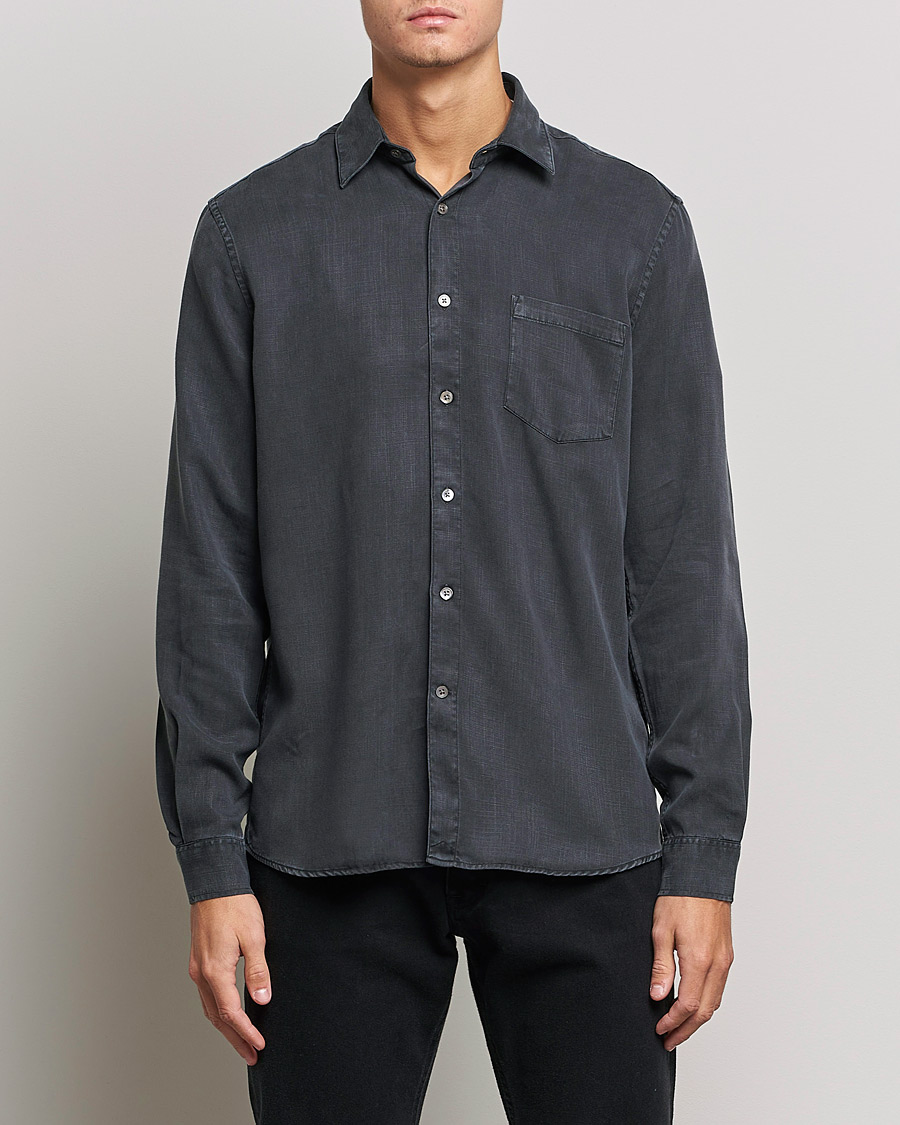 Herre | Casualskjorter | A Day\'s March | Daintree Tencel Shirt Off Black
