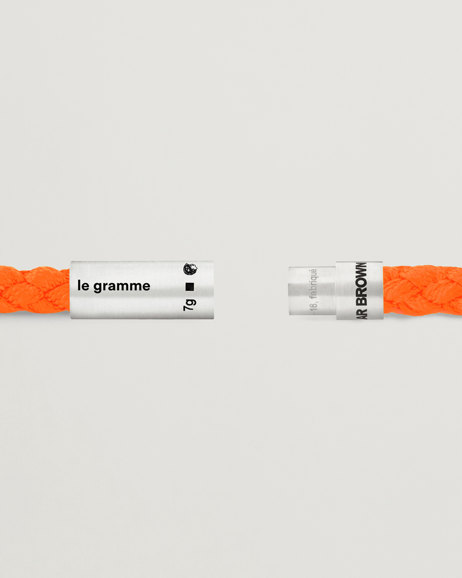 Herre | LE GRAMME | LE GRAMME | X Orlebar Brown Nato Bracelet Orange/Sterling Silver