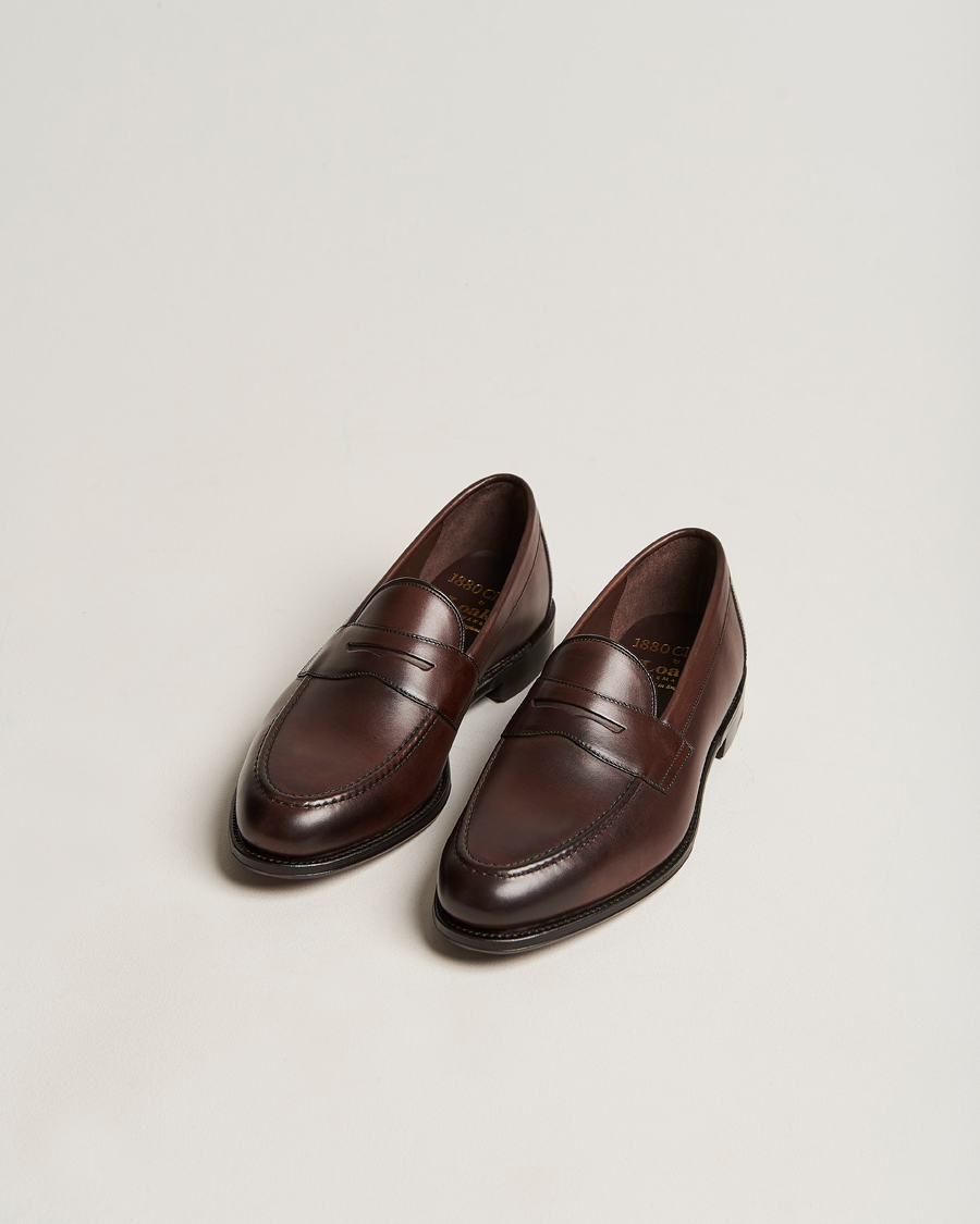 Herre | Håndlagde sko | Loake 1880 | Hornbeam Eco Penny Loafer Walnut