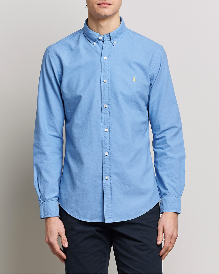 Herre | Salg | Polo Ralph Lauren | Slim Fit Garment Dyed Oxford Shirt Blue