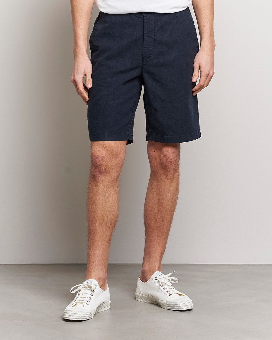 Herre | Shorts | Barbour Lifestyle | Linen/Cotton Drawstring Shorts Navy