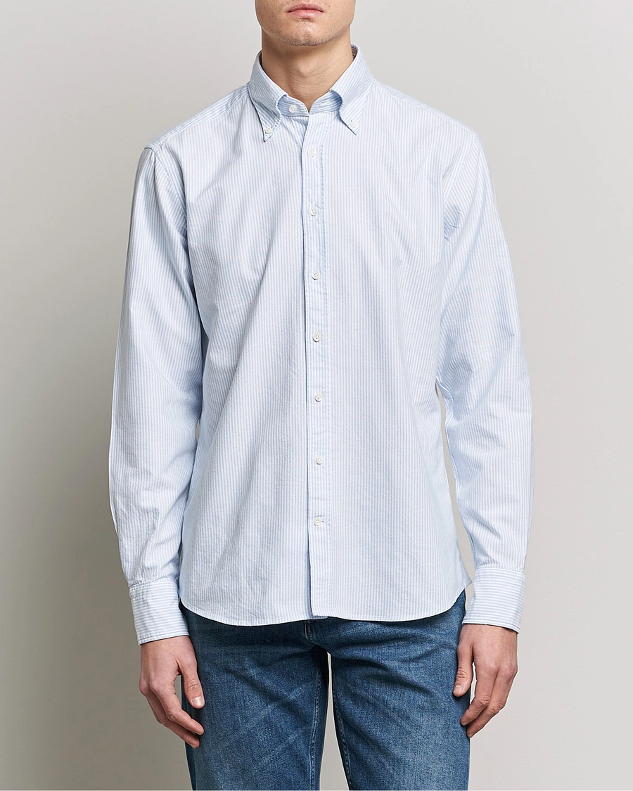 Herre |  | Stenströms | Fitted Body Oxford Shirt Blue/White